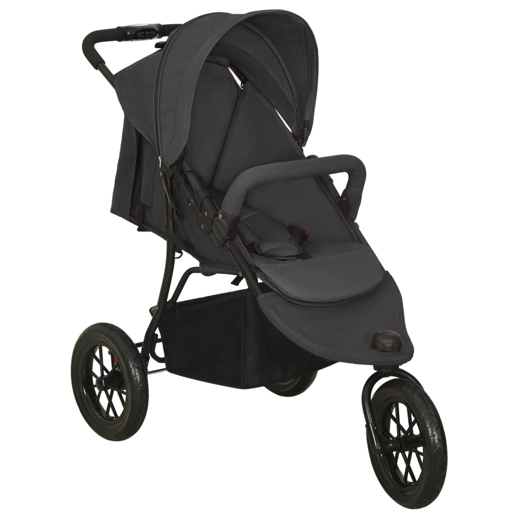 VidaXL Kinderwagen Stahl Anthrazit Farbe
