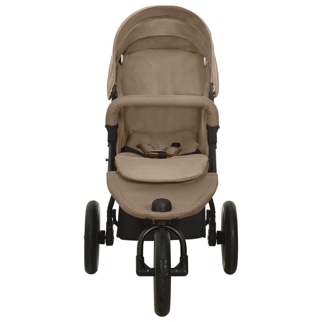 VIDAXL Kinderwagen Stahl taupe