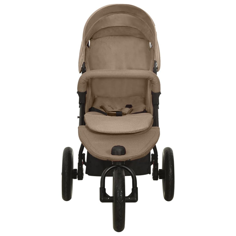 VIDAXL Kinderwagen Stahl taupe