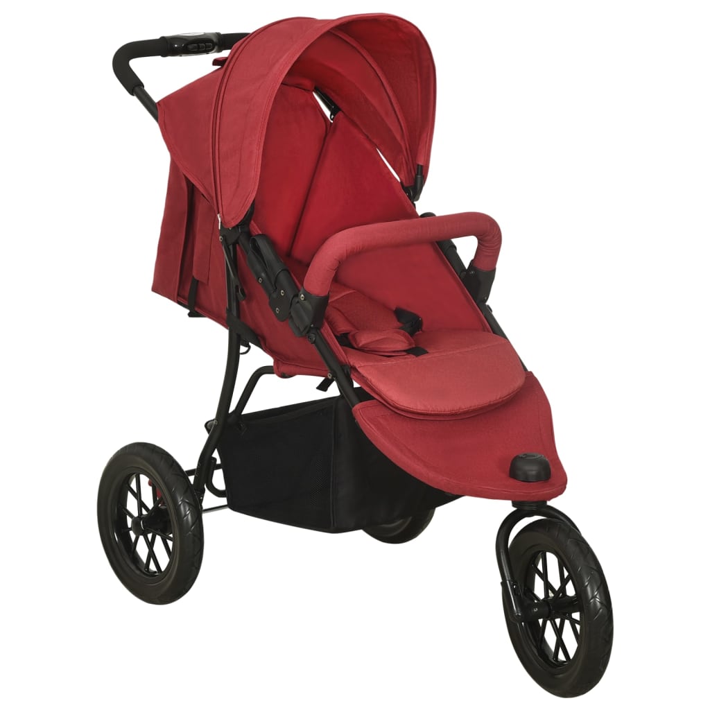 vidaXL Kinderwagen Stahl rot