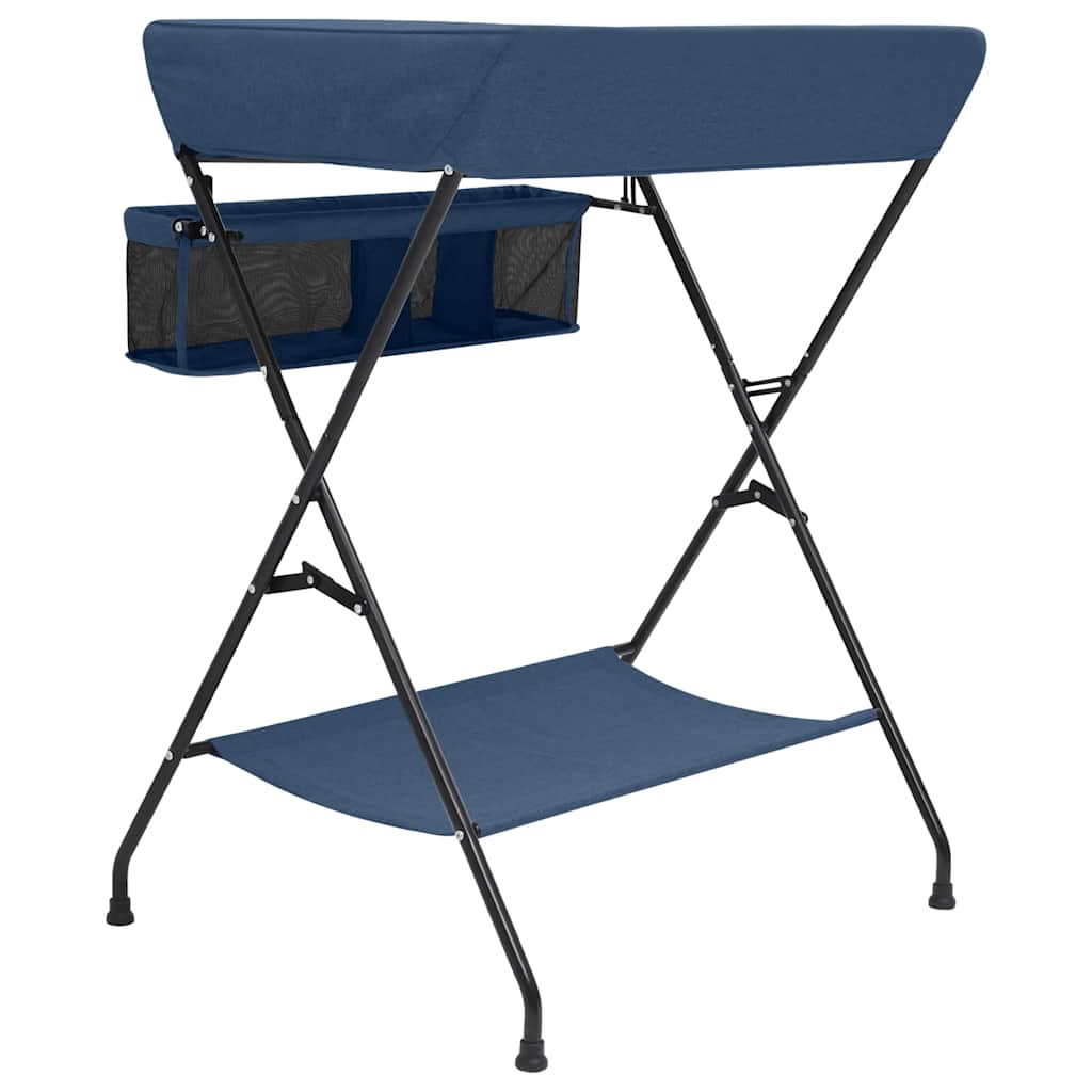 Vidaxl Change Table Iron Navy Blau