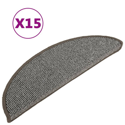 Vidaxl -Treppenmatten 15 ST 56x17x3 cm Grau