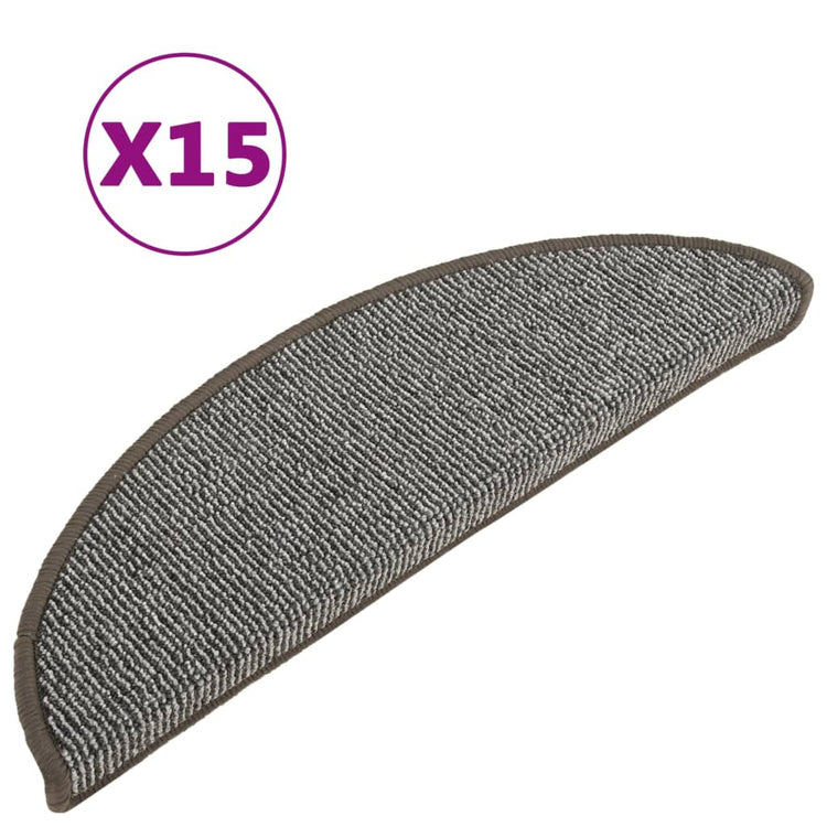 Vidaxl -Treppenmatten 15 ST 56x17x3 cm Grau