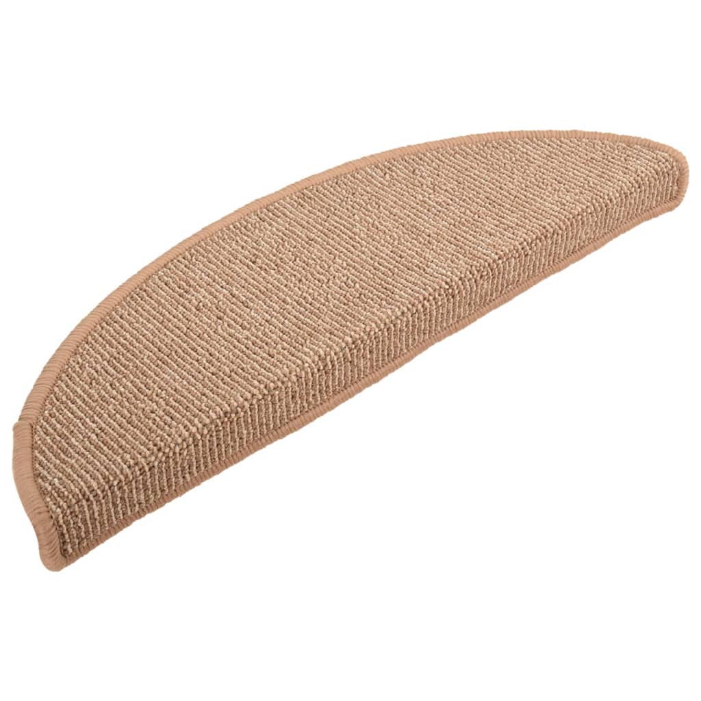 Vidaxl -Treppenmatten 15 ST 56x17x3 cm hellbraun