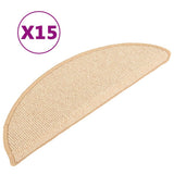 VIDAXL -Treppenmatten 15 ST 56x17x3 cm cremefarben -gepflegt - afbeelding 2