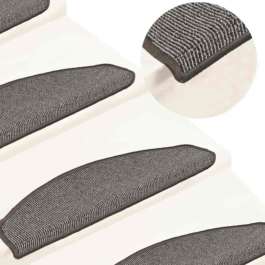 Vidaxl -Treppenmatten 15 ST 65x21x4 cm Grau