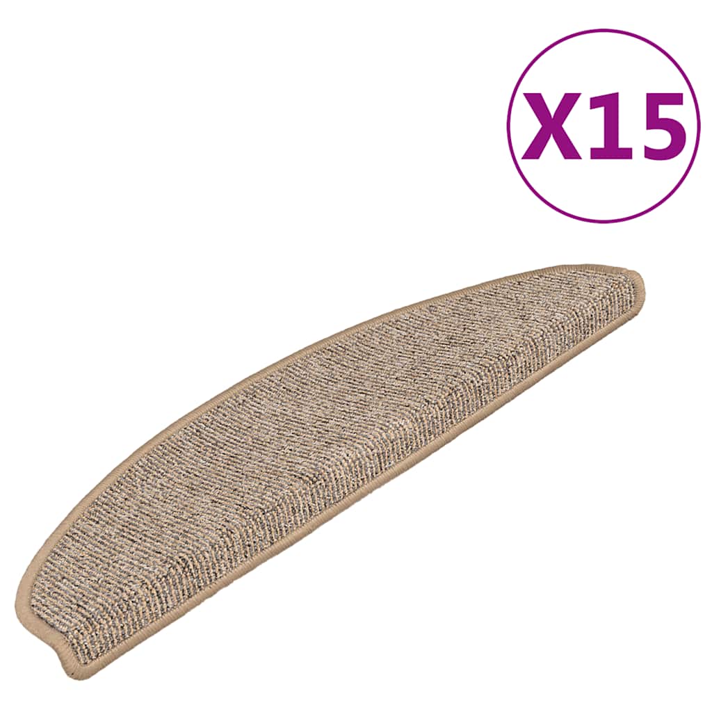 Vidaxl -Treppenmatten 15 ST 65x21x4 cm grau und braun