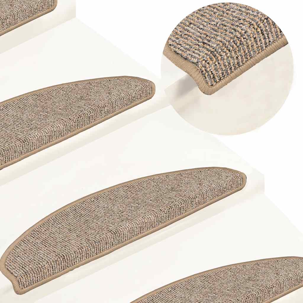 Vidaxl -Treppenmatten 15 ST 65x21x4 cm grau und braun