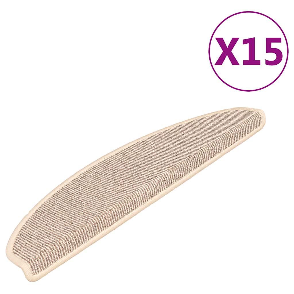 Vidaxl -Treppenmatten 15 ST 65x21x4 cm weiß und braun