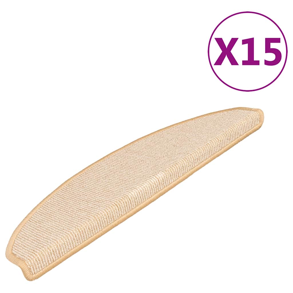 Vidaxx Stufenmatten 15 St. 65x21x4 cm creme halbrund groß
