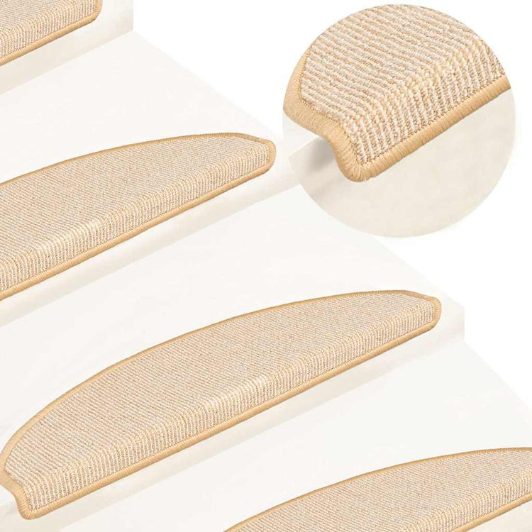 Vidaxx Stufenmatten 15 St. 65x21x4 cm creme halbrund groß