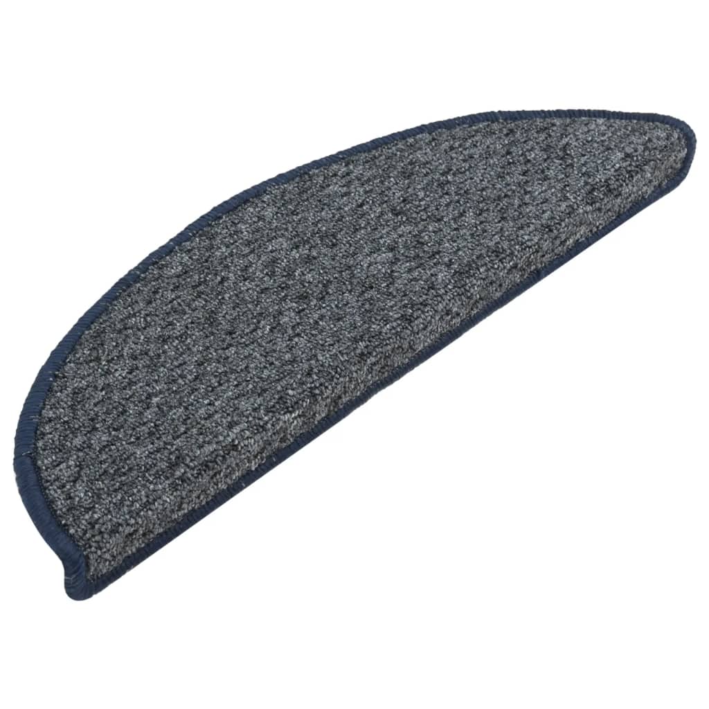 Vidaxl -Treppenmatten 15 ST 56x17x3 cm dunkelblau