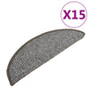Vidaxl -Treppenmatten 15 ST 56x17x3 cm Grau