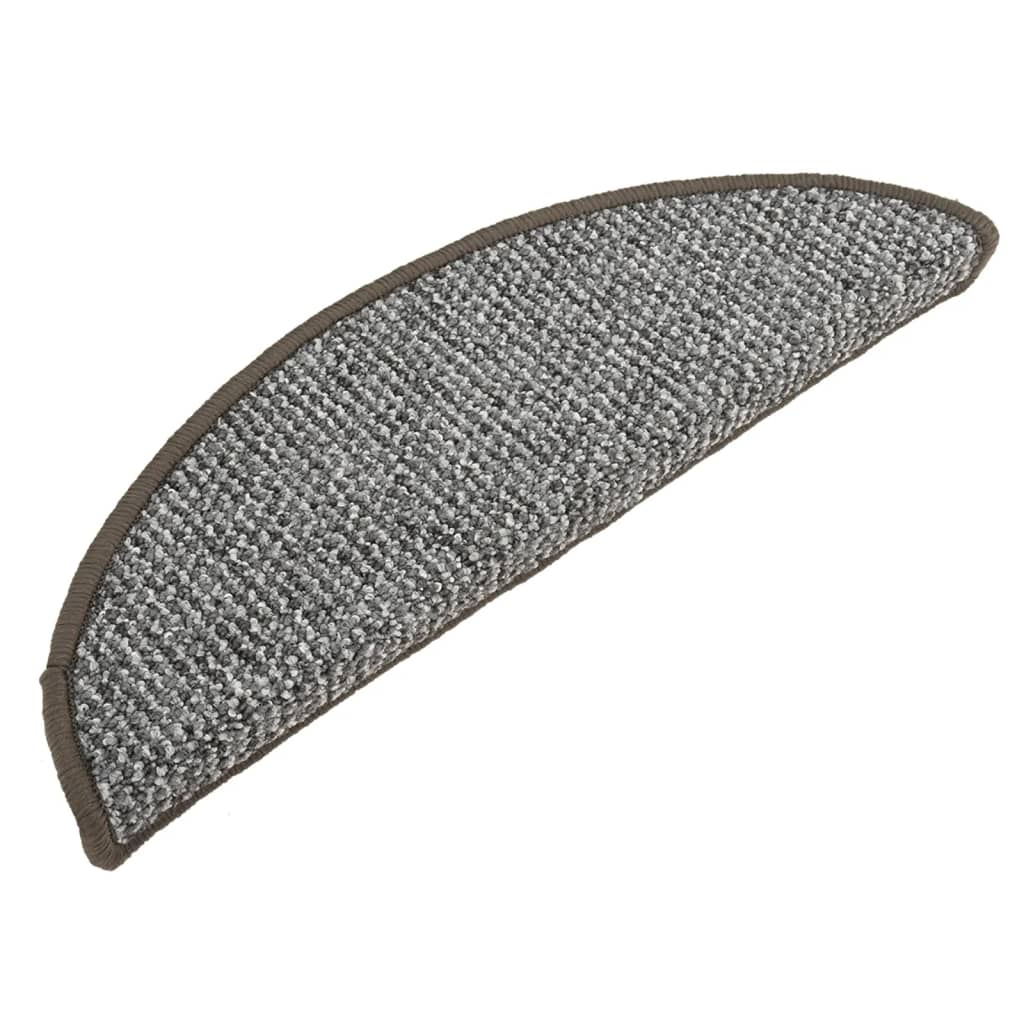 Vidaxl -Treppenmatten 15 ST 56x17x3 cm Grau