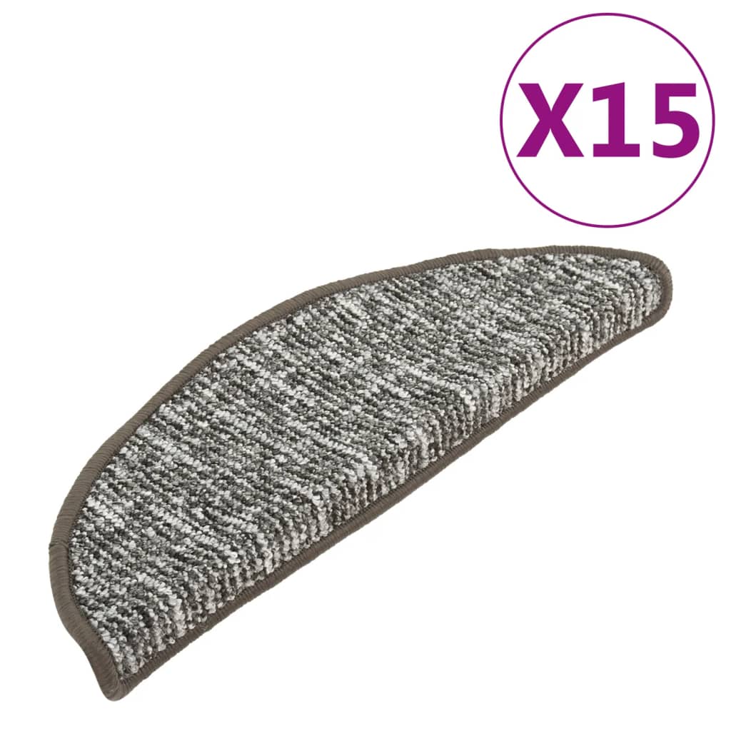 VIDAXL -Treppenmatten 15 ST 56x17x3 cm Anthrazit -ausgelöst
