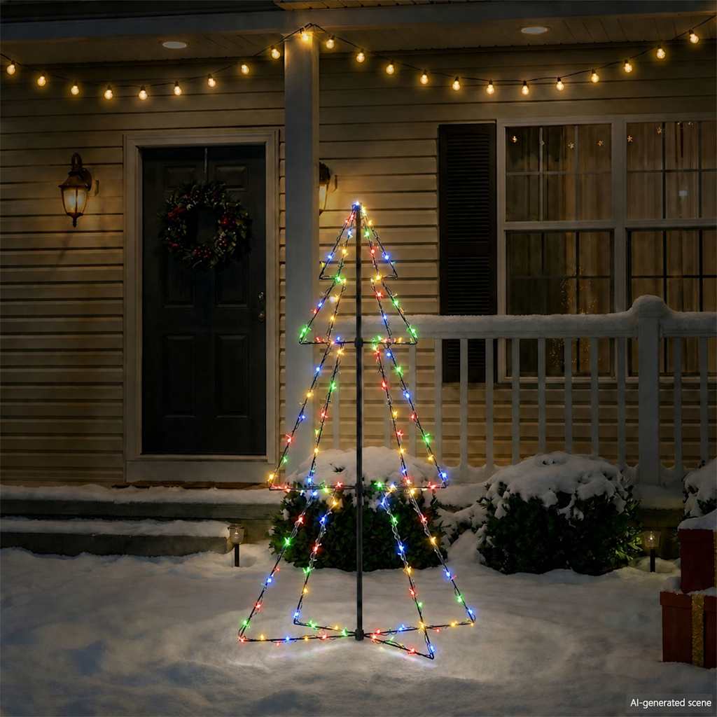 VIDAXL KegelKERSTBOOM 160 LEDs innerhalb und außerhalb von 78x120 cm