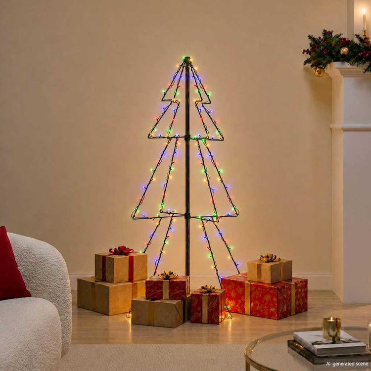 VIDAXL KegelKERSTBOOM 160 LEDs innerhalb und außerhalb von 78x120 cm