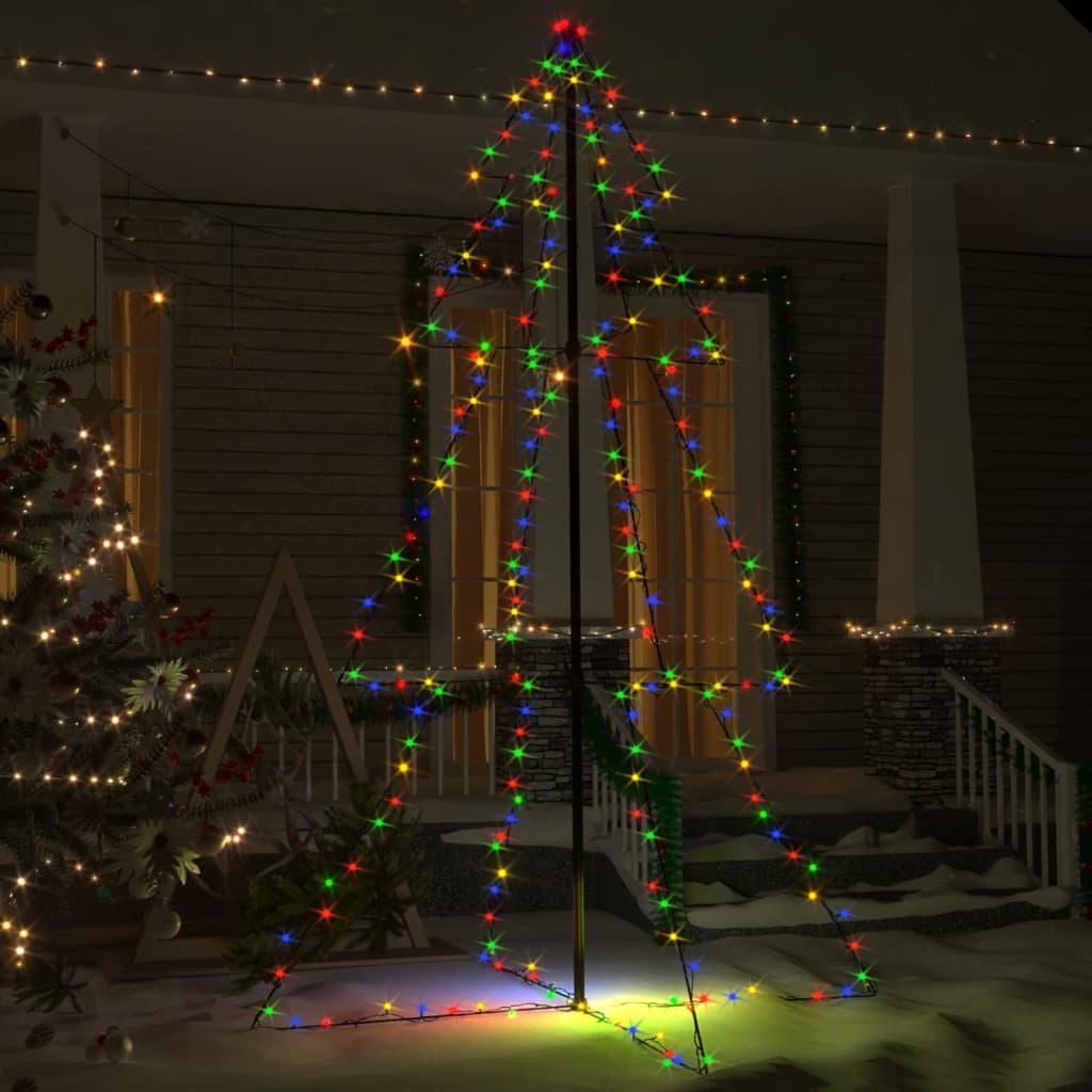 VIDAXL KegelKERSTBOOM 240 LEDs innerhalb und außerhalb von 118x150 cm