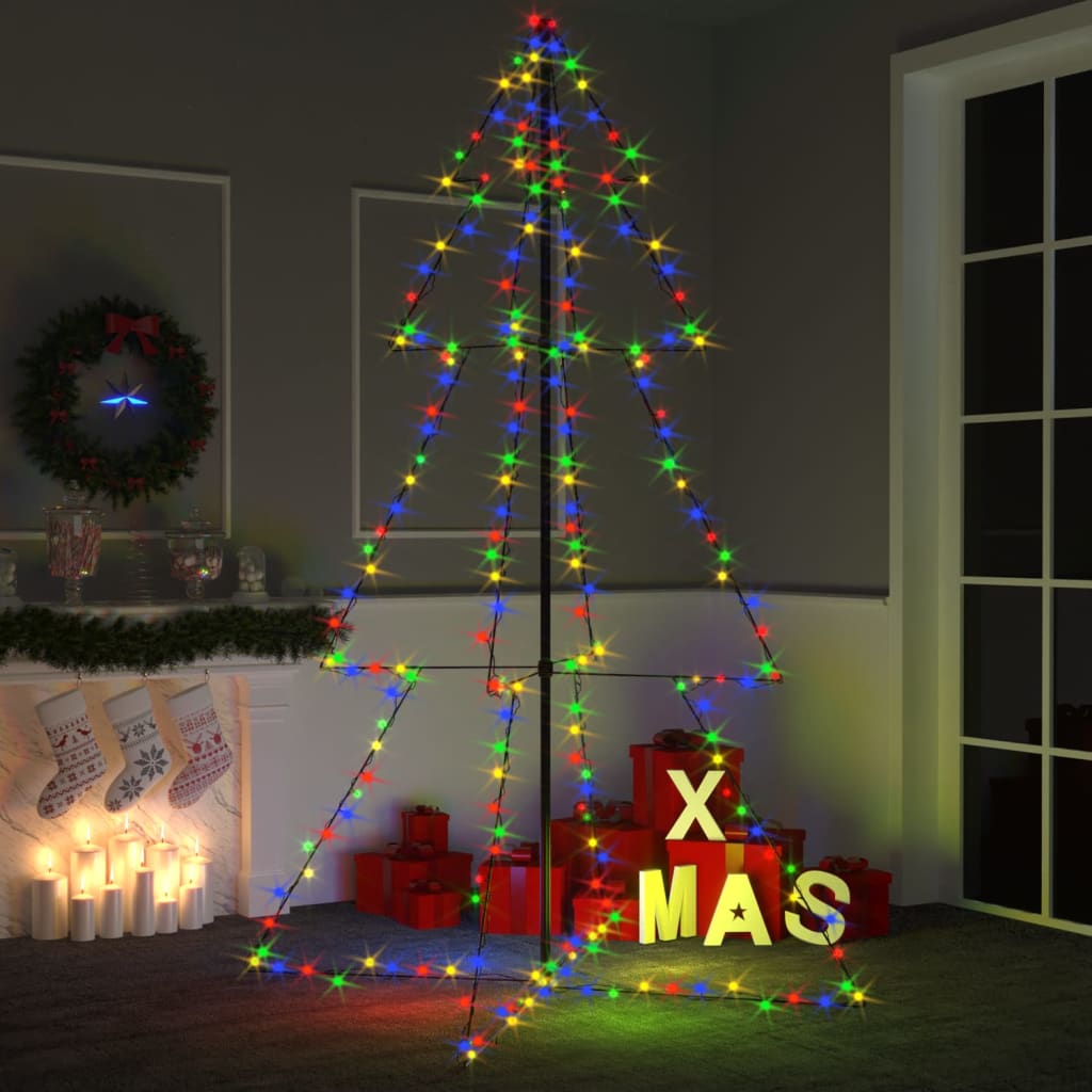 VIDAXL KegelKERSTBOOM 240 LEDs innerhalb und außerhalb von 118x150 cm
