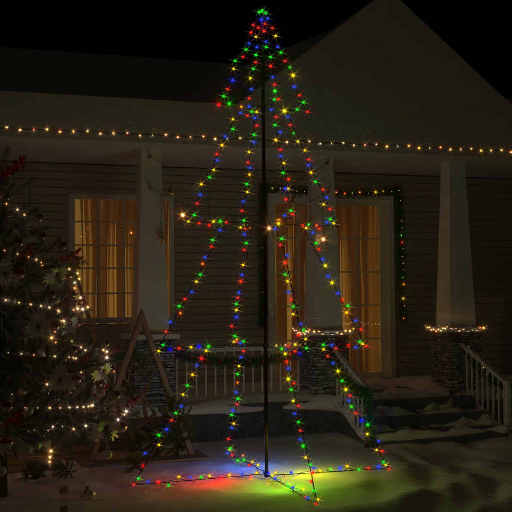 VIDAXL KegelKERSTBOOM 360 LEDs innerhalb und außerhalb von 143x250 cm