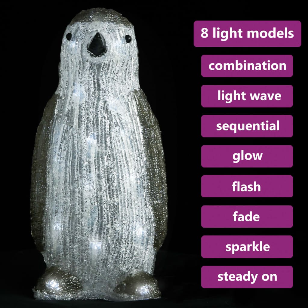 VIDAXL Weihnachtsfigur Pinguin -LED innerhalb und außerhalb von 30 cm Acryl