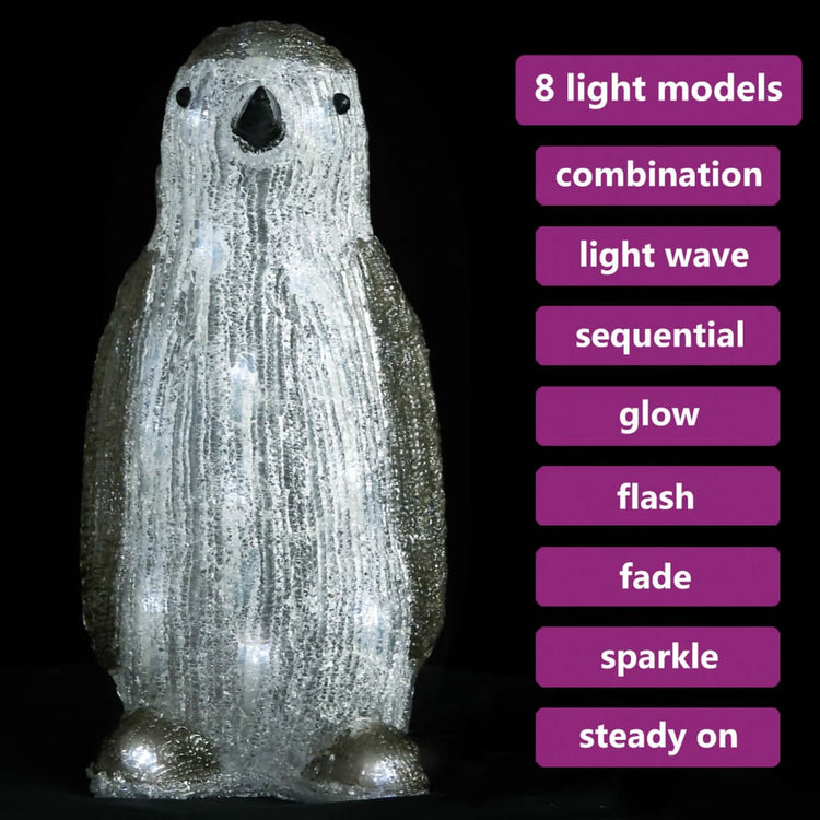VIDAXL Weihnachtsfigur Pinguin -LED innerhalb und außerhalb von 30 cm Acryl