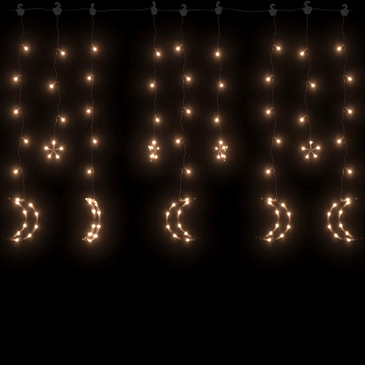 Vidaxl leichte Girlandstern und Mond Fernbedienung 138 LEDs warm Weiß