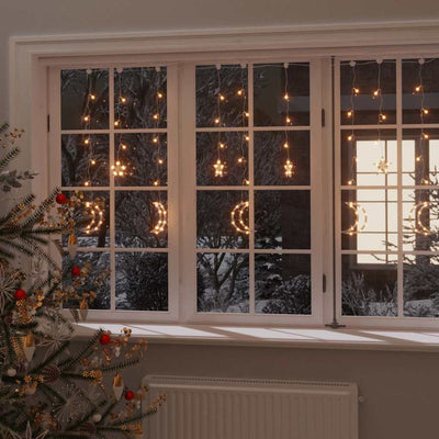 Vidaxl leichte Girlandstern und Mond Fernbedienung 138 LEDs warm Weiß