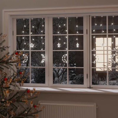 Vidaxl leichte Girlandstern und Mond Fernbedienung 138 LEDs Kalt weiß