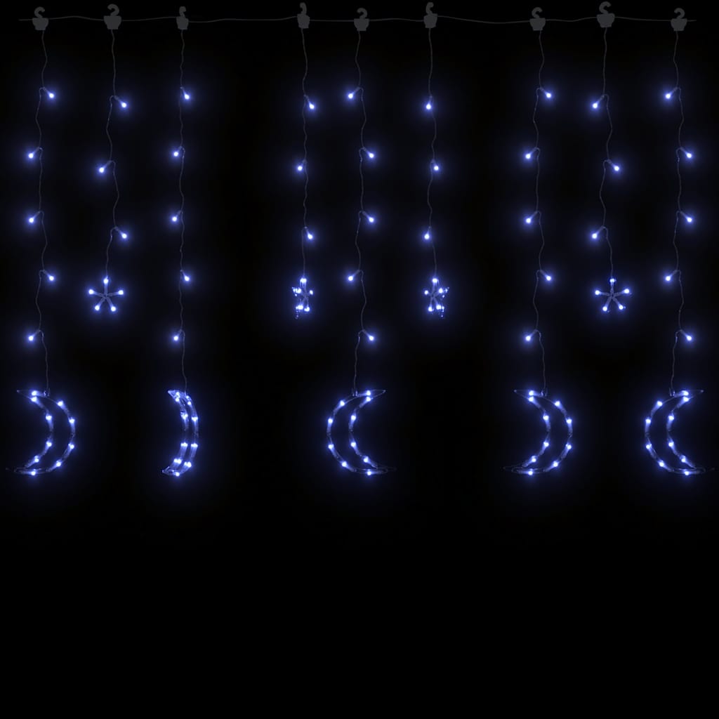 Vidaxl Light Girland Star und Mond Fernbedienung 138 LEDs Blau