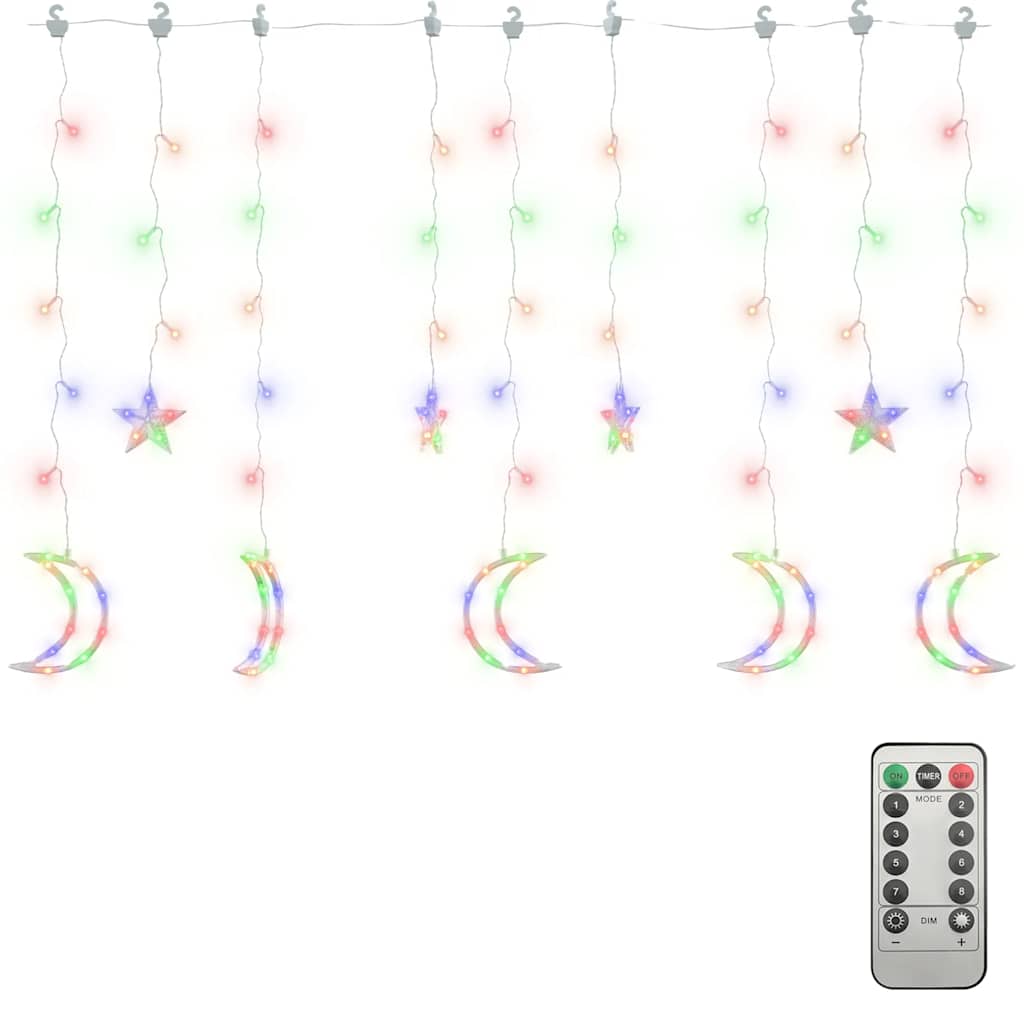 Vidaxl Light Girland Star und Mond 138 LEDs Multi -Colored