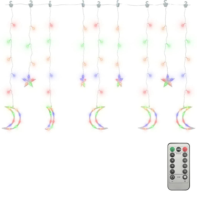 Vidaxl Light Girland Star und Mond 138 LEDs Multi -Colored