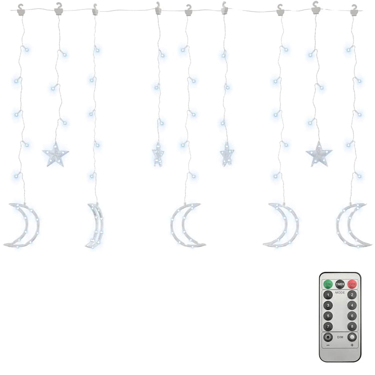 Vidaxl leichte Girlandstern und Mond Fernbedienung 345 LEDs Kalt weiß
