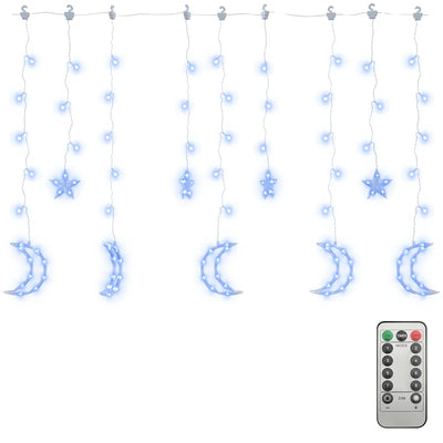 Vidaxl Light Girland Star und Mond Fernbedienung 345 LEDs Blau