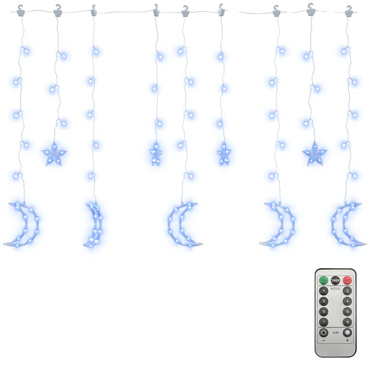 Vidaxl Light Girland Star und Mond Fernbedienung 345 LEDs Blau