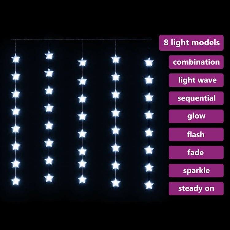 Vidaxl Light Corder Stars mit 200 LEDs und 8 Funktionen kalt weiß