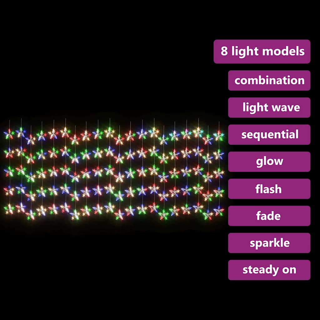 Vidaxl Light Cord Vorhangsterne mit 500 LEDs 8 Funktionen Multi -Colored