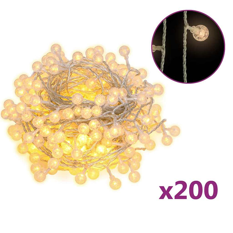 Vidaxl Light Cord mit 200 LEDs 8 Funktionen warm weiß 20 m