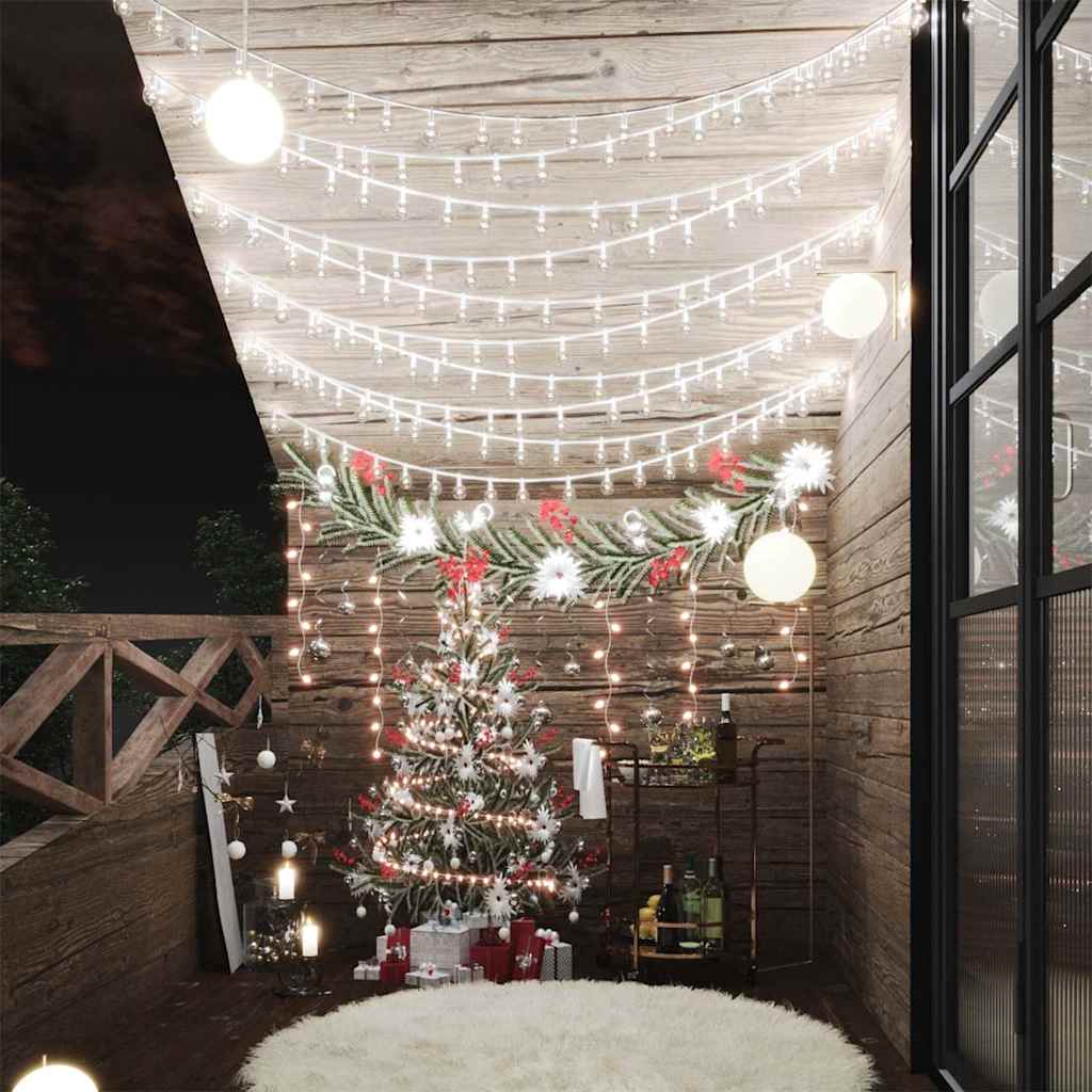 Vidaxl -Lichtkabel mit 200 LEDs 8 Funktionen kalt weiß 20 m