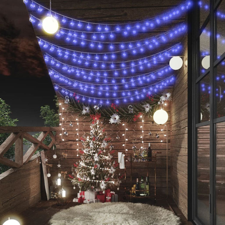 Vidaxl -Lichtkabel mit 200 LEDs 8 Funktionen blau 20 m