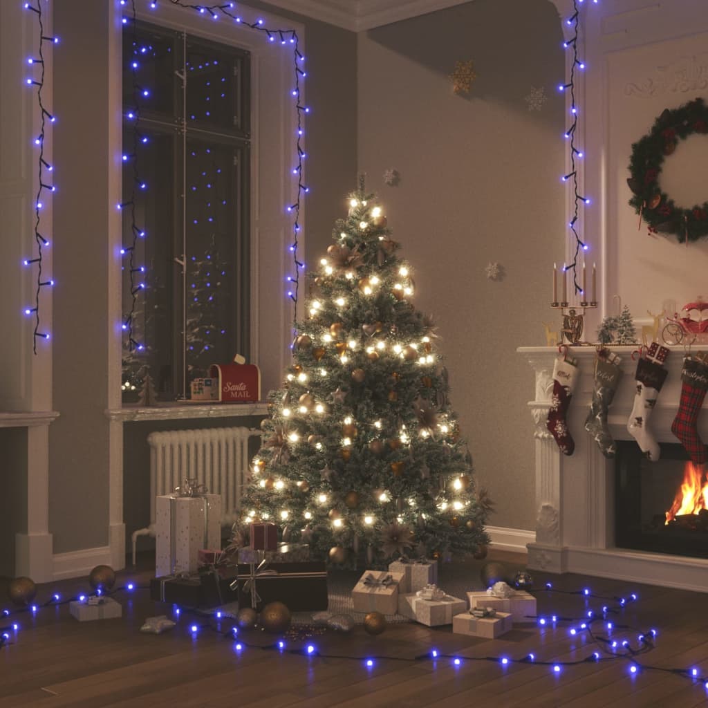 Vidaxl -Lichtkabel mit 400 LEDs mit 8 leichten Effekten 40 m blau