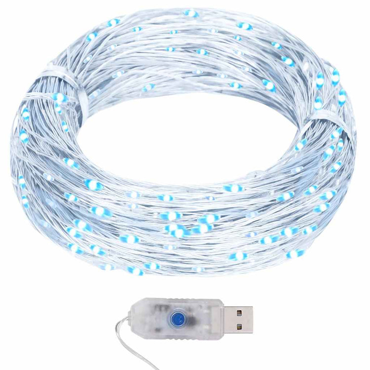 Vidaxl -Lichtkabel mit 400 mikroledem kaltem weißen 8 -Funktionen 40 m