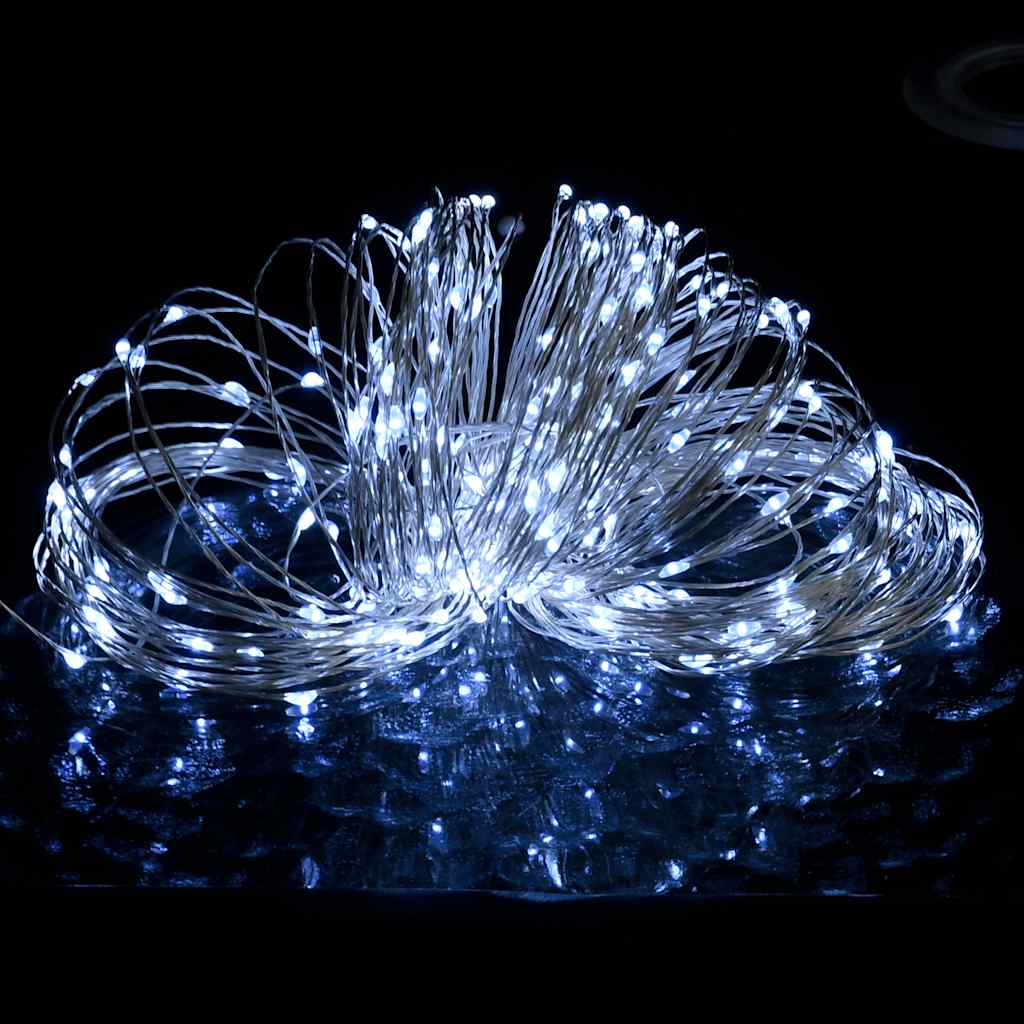 Vidaxl -Lichtkabel mit 400 mikroledem kaltem weißen 8 -Funktionen 40 m