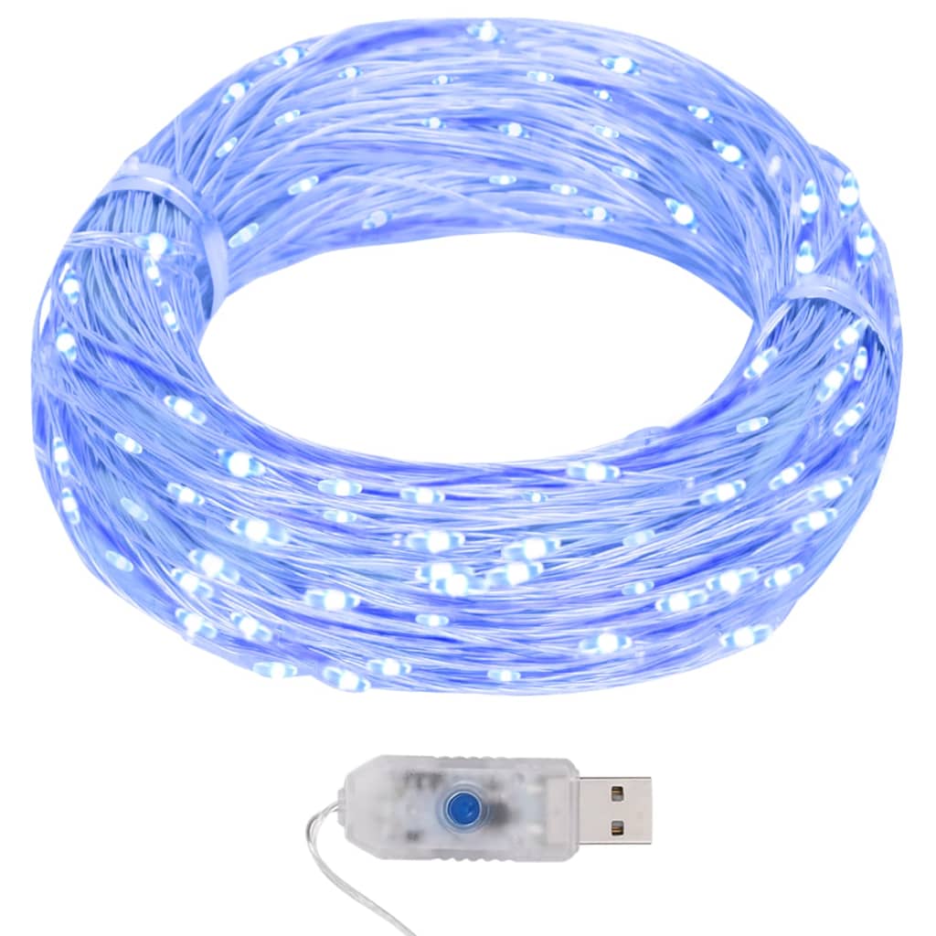 VIDAXL -Lichtkabel mit 400 Mikroleds Blue 8 -Funktionen 40 m