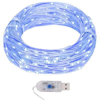 VIDAXL -Lichtkabel mit 400 Mikroleds Blue 8 -Funktionen 40 m