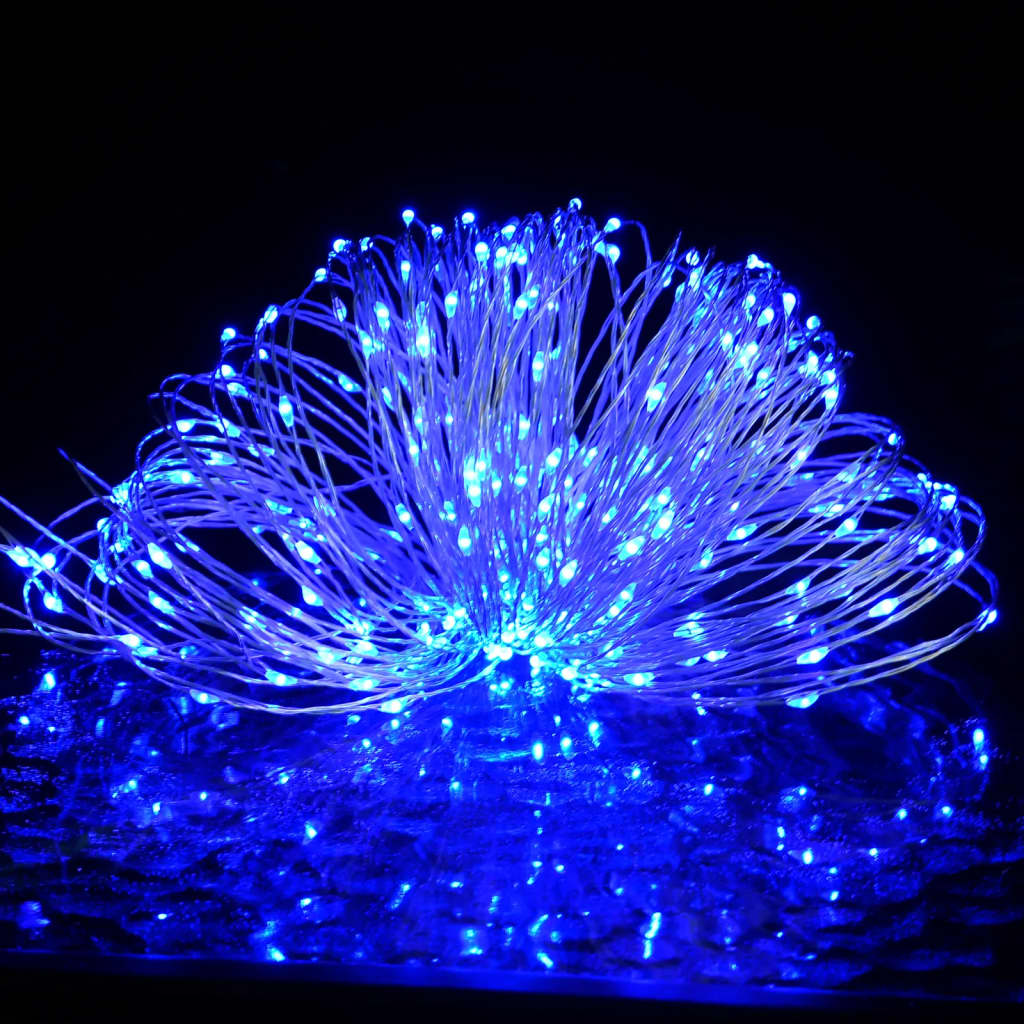VIDAXL -Lichtkabel mit 400 Mikroleds Blue 8 -Funktionen 40 m