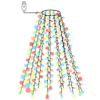 Vidaxl Weihnachtsbaumbeleuchtung mit 180 LEDs Multi -Colored Net 180 cm