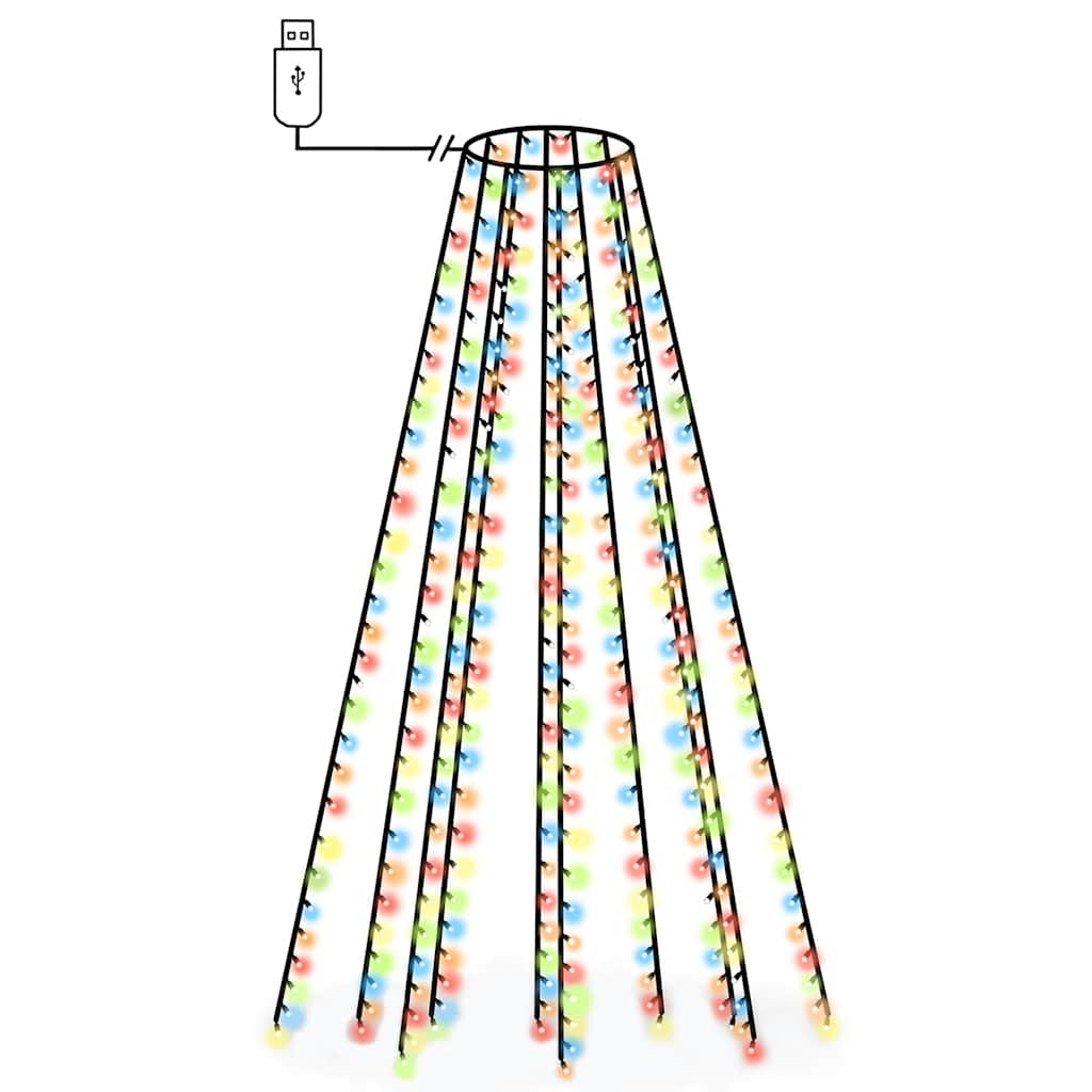 VIDAXL Weihnachtsbaumbeleuchtung mit 250 LEDs Multi -Colored Net 250 cm