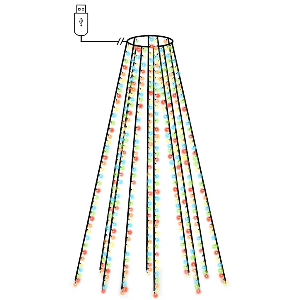 VIDAXL Weihnachtsbaumbeleuchtung mit 400 LEDs Multi -gefärbtes Netz 400 cm