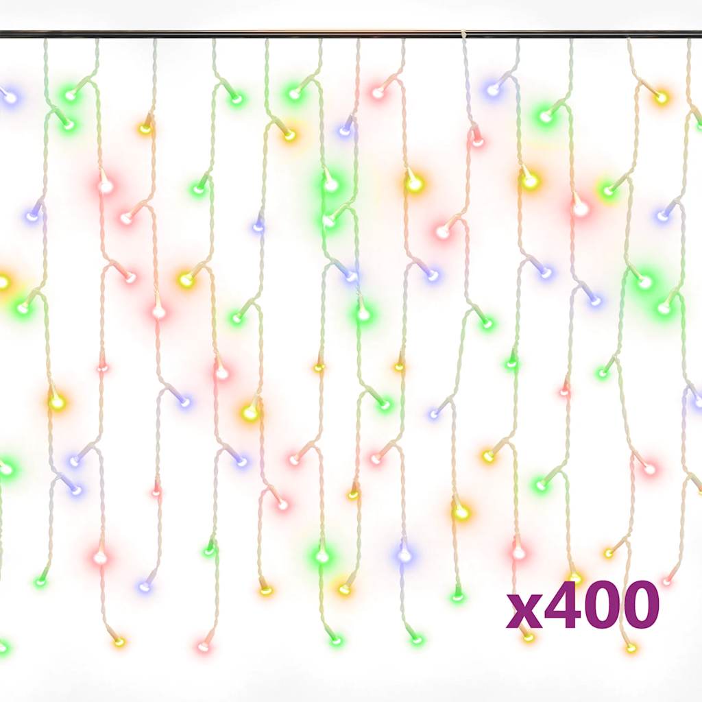 Vidaxl -Lichtvorhang mit 400 LEDs und 8 Funktionen 10 m mehrfarbig